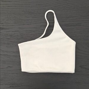 Zara Asymmetrical white Crop Top
